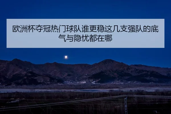 欧洲杯夺冠热门球队谁更稳这几支强队的底气与隐忧都在哪